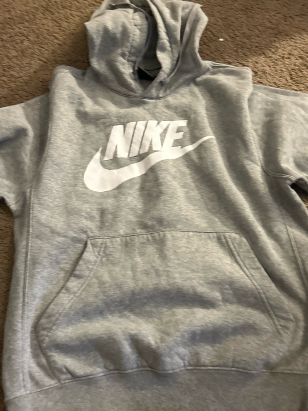 Nike Gray Hoodie with White Swoosh Logo